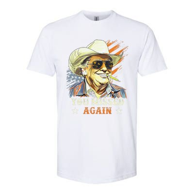 Western Trump Cowboy You Missed Again Funny Gift Softstyle CVC T-Shirt