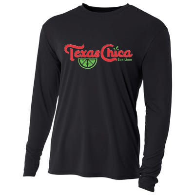 Women Texas Chica Latina Graphic 1 Proud Vintage Texas Pride Cooling Performance Long Sleeve Crew