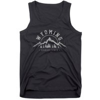 Wyoming The Cowboy State Est. 1890 Vintage Mountains Gift Tank Top