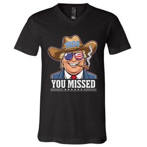 Western Trump Cowboy You Missed V-Neck T-Shirt