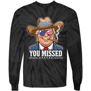 Western Trump Cowboy You Missed Tie-Dye Long Sleeve Shirt