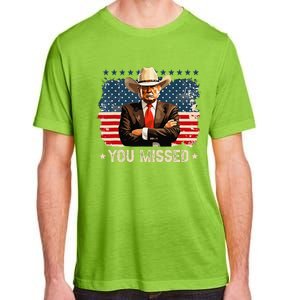 Western Trump Cowboy You Missed Again Funny Adult ChromaSoft Performance T-Shirt