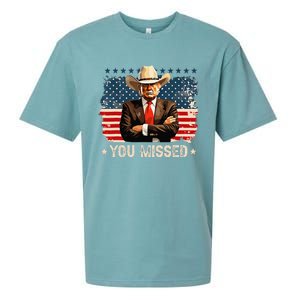 Western Trump Cowboy You Missed Again Funny Sueded Cloud Jersey T-Shirt