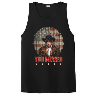 Western Trump Cowboy You Missed Again Funny PosiCharge Competitor Tank