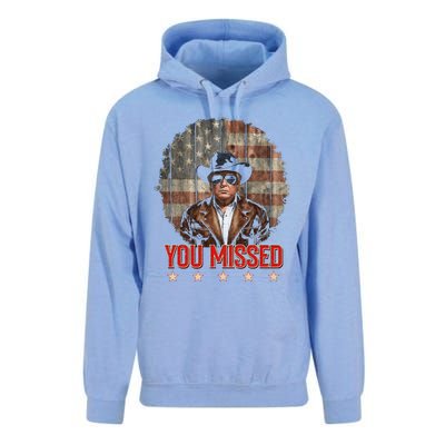 Western Trump Cowboy You Missed Again Funny Unisex Surf Hoodie