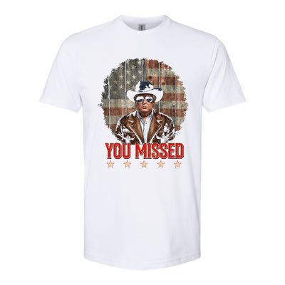 Western Trump Cowboy You Missed Again Funny Softstyle® CVC T-Shirt