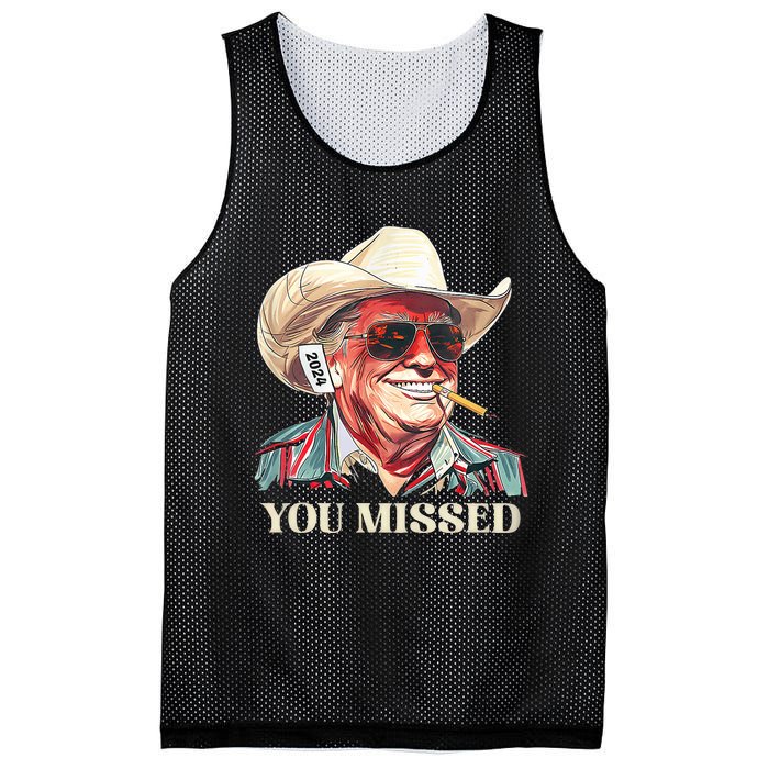 Western Trump Cowboy You Missed Mesh Reversible Basketball Jersey Tank