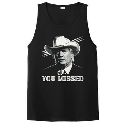 Western Trump Cowboy You Missed Again Funny PosiCharge Competitor Tank