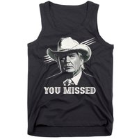 Western Trump Cowboy You Missed Again Funny Tank Top