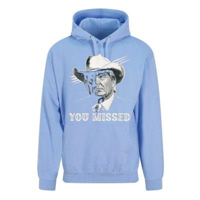 Western Trump Cowboy You Missed Again Funny Unisex Surf Hoodie