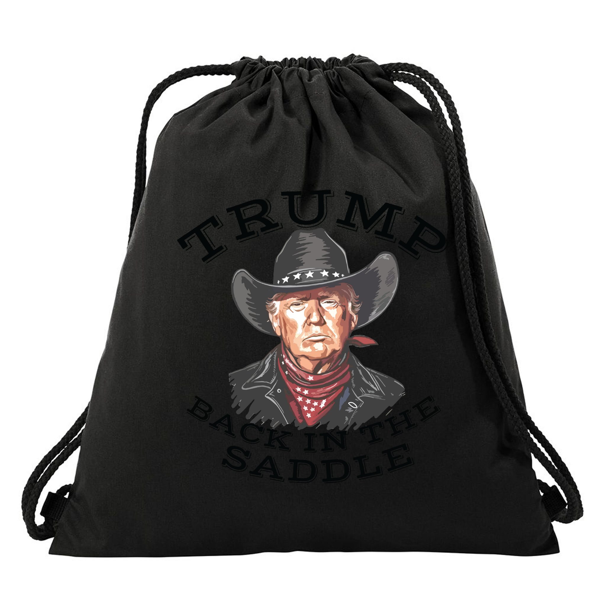 Western Trump Cowboy Drawstring Bag