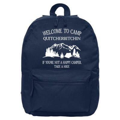 Welcome To Camp Quitcherbitchin Camp Camper Camping Graphic 16 in Basic Backpack
