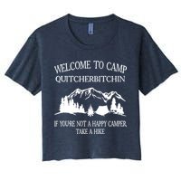 Welcome To Camp Quitcherbitchin Camp Camper Camping Graphic Women's Crop Top Tee