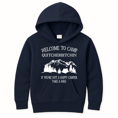 Welcome To Camp Quitcherbitchin Camp Camper Camping Graphic Kids Hoodie