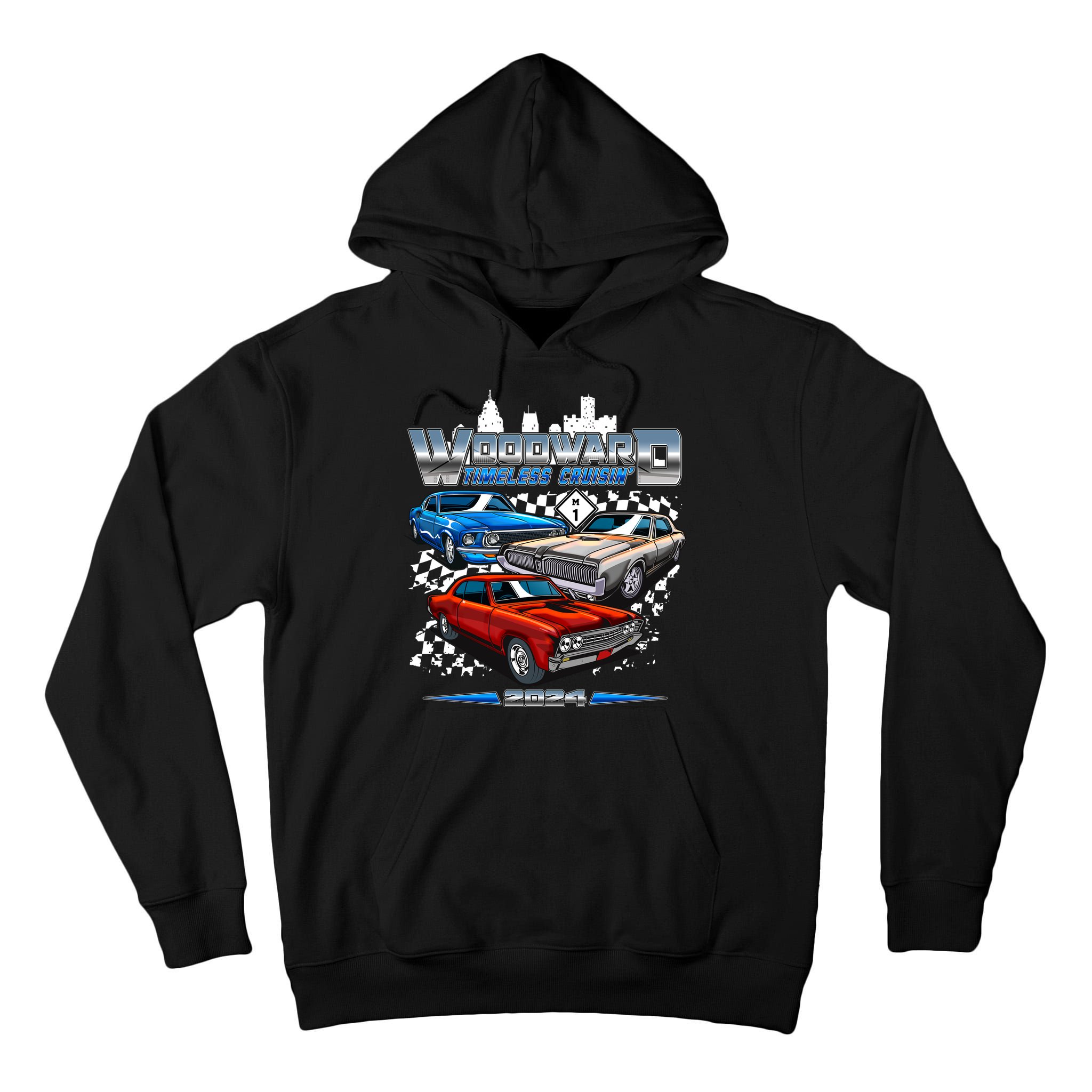 Woodward Timeless Cruisin 2024 Muscle Cars Tall Hoodie