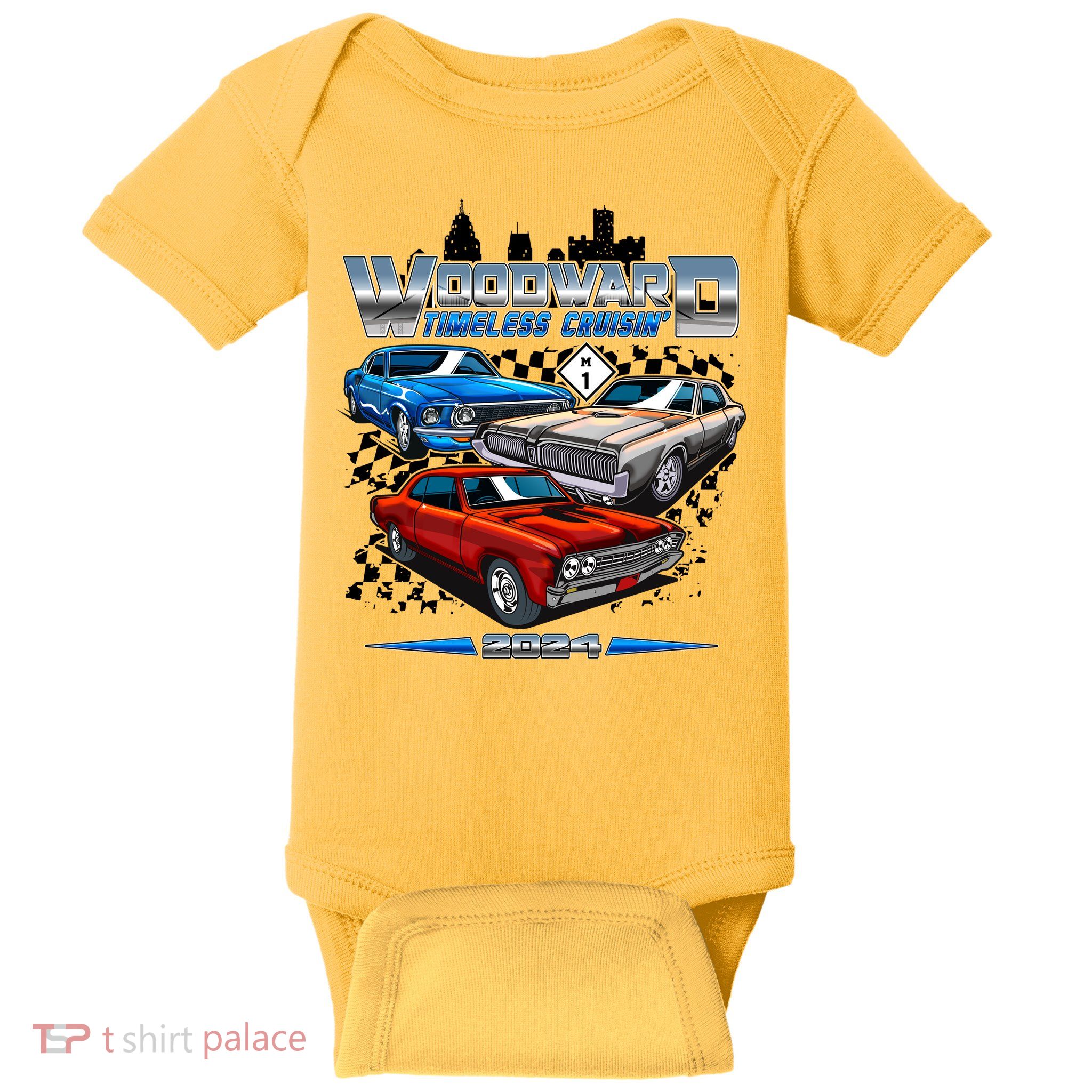 Woodward Timeless Cruisin 2024 Muscle Cars Baby Bodysuit