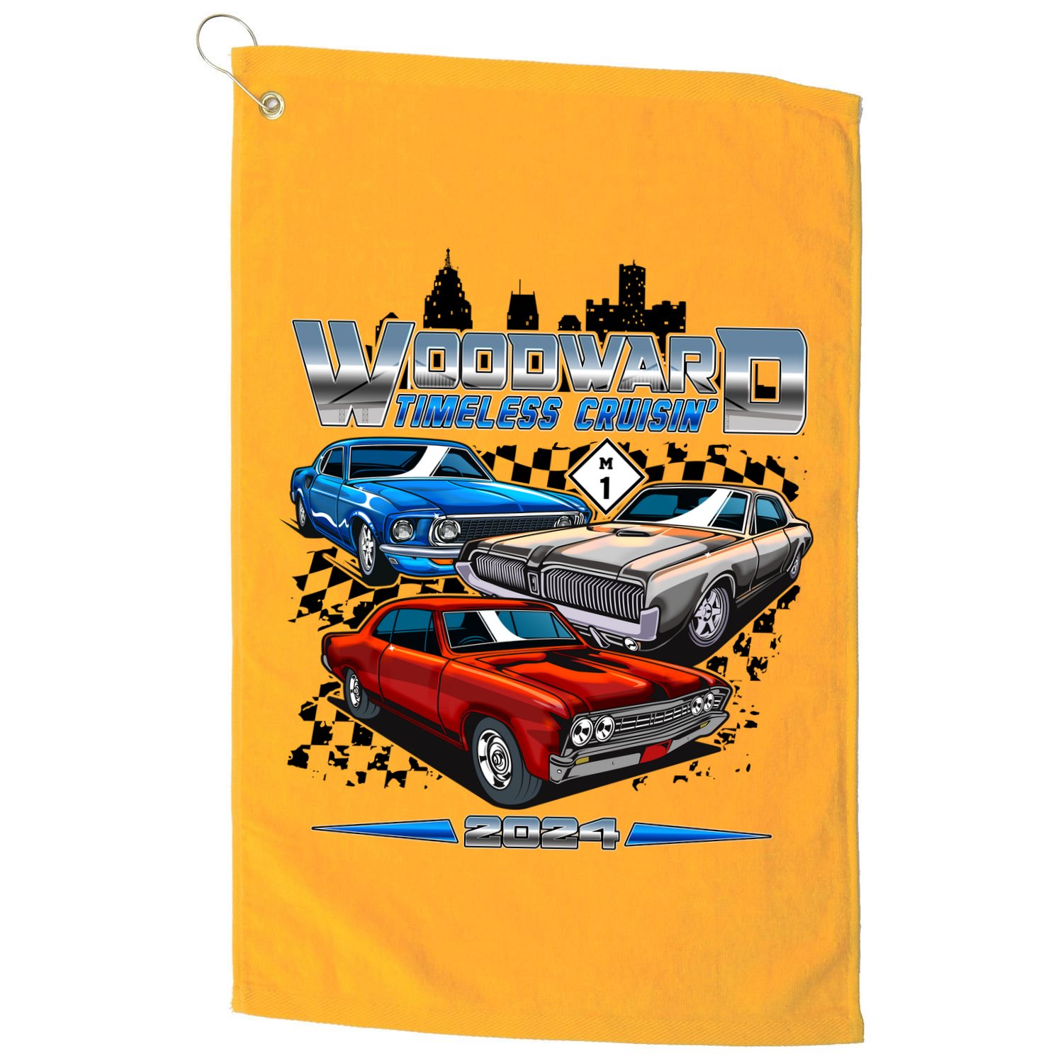 Woodward Timeless Cruisin 2024 Muscle Cars Golf Towel