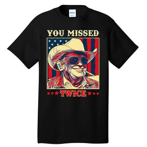 Western Trump Cow You Missed Twice Tall T-Shirt