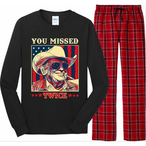 Western Trump Cow You Missed Twice Long Sleeve Pajama Set