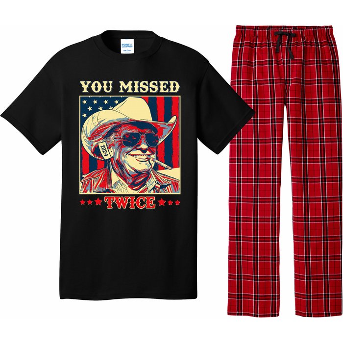 Western Trump Cow You Missed Twice Pajama Set