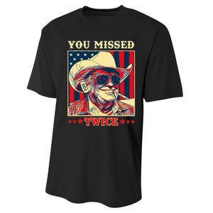 Western Trump Cow You Missed Twice Performance Sprint T-Shirt