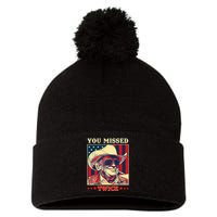 Western Trump Cow You Missed Twice Pom Pom 12in Knit Beanie