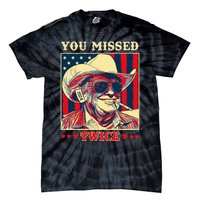 Western Trump Cow You Missed Twice Tie-Dye T-Shirt