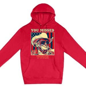 Western Trump Cow You Missed Twice Premium Pullover Hoodie