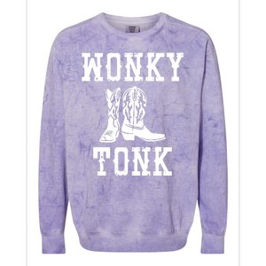 Wonky Tonk Cowboy Boots Colorblast Crewneck Sweatshirt