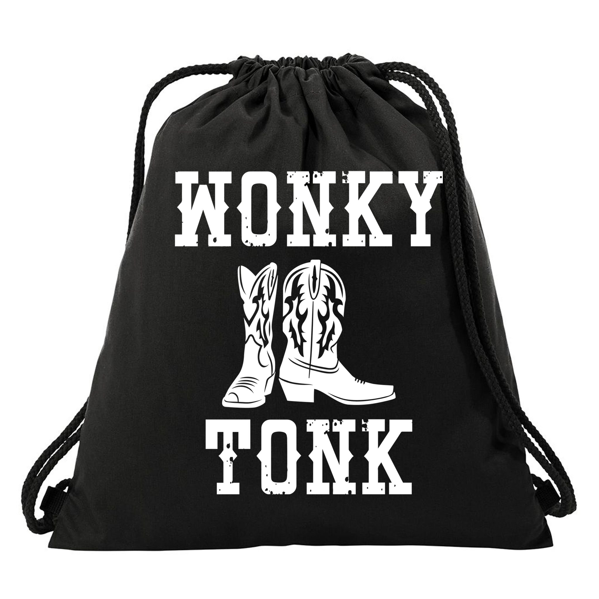 Wonky Tonk Cowboy Boots Drawstring Bag