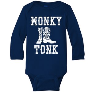 Wonky Tonk Cowboy Boots Baby Long Sleeve Bodysuit