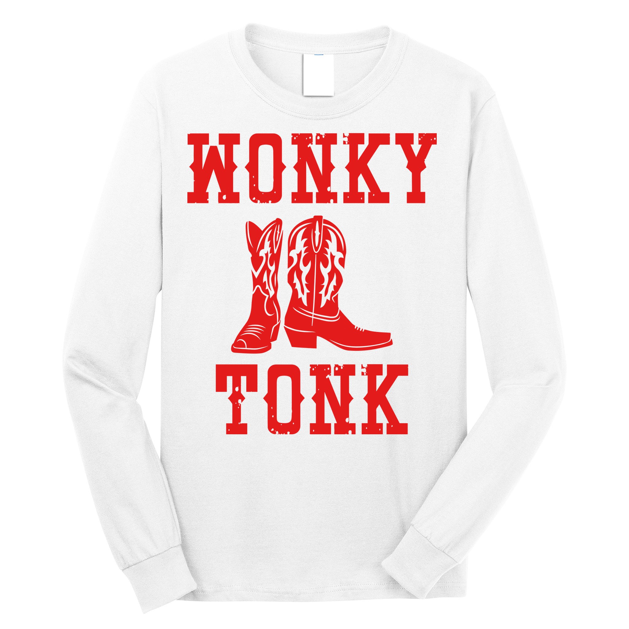 Wonky Tonk Cowboy Boots Long Sleeve Shirt