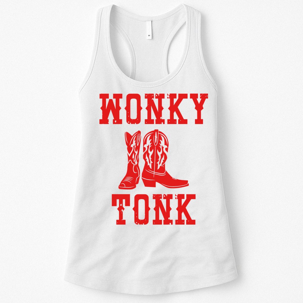 Wonky Tonk Cowboy Boots Womens Tank Top