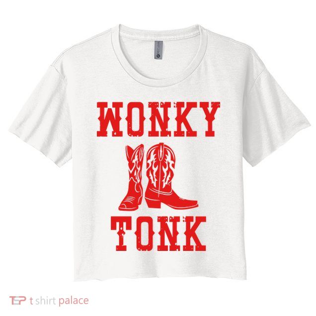 Wonky Tonk Cowboy Boots Crop Top