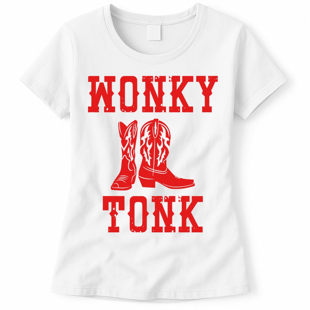 Wonky Tonk Cowboy Boots Womens T-Shirt