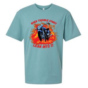 When Trouble Comes Lean Into It Sueded Cloud Jersey T-Shirt