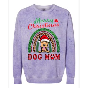 Welsh Terrier Christmas Santa Hat Dog Mom Boho Rainbow Xmas Great Gift Colorblast Crewneck Sweatshirt