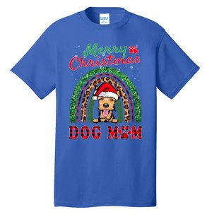 Welsh Terrier Christmas Santa Hat Dog Mom Boho Rainbow Xmas Great Gift Tall T-Shirt