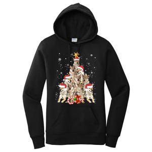 Wolfs Tree Christmas Sweater Xmas Pet Animal Wolf Lover Gift Long Sleeve Women's Pullover Hoodie