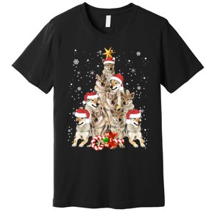 Wolfs Tree Christmas Sweater Xmas Pet Animal Wolf Lover Gift Long Sleeve Premium T-Shirt