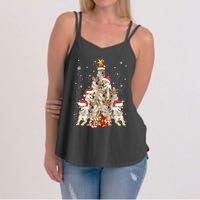 Wolfs Tree Christmas Sweater Xmas Pet Animal Wolf Lover Gift Long Sleeve Women's Strappy Tank