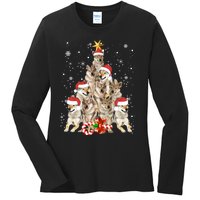 Wolfs Tree Christmas Sweater Xmas Pet Animal Wolf Lover Gift Long Sleeve Ladies Long Sleeve Shirt