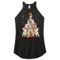 Wolfs Tree Christmas Sweater Xmas Pet Animal Wolf Lover Gift Long Sleeve Women's Perfect Tri Rocker Tank