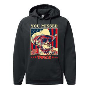 Western Trump Cow You Missed Twice Performance Fleece Hoodie