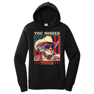 Western Trump Cow You Missed Twice Women's Pullover Hoodie