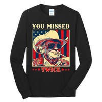 Western Trump Cow You Missed Twice Tall Long Sleeve T-Shirt