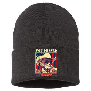 Western Trump Cow You Missed Twice Sustainable Knit Beanie