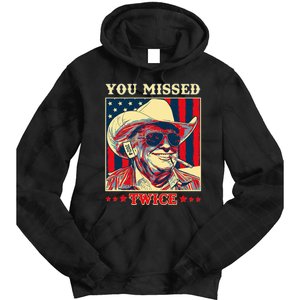 Western Trump Cow You Missed Twice Tie Dye Hoodie