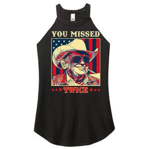 Western Trump Cow You Missed Twice Women's Perfect Tri Rocker Tank