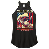 Western Trump Cow You Missed Twice Women's Perfect Tri Rocker Tank